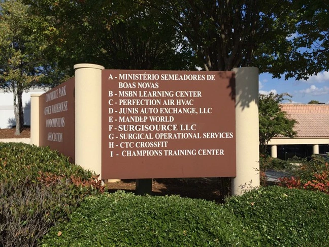 Outdoor Directional Monument Lettering