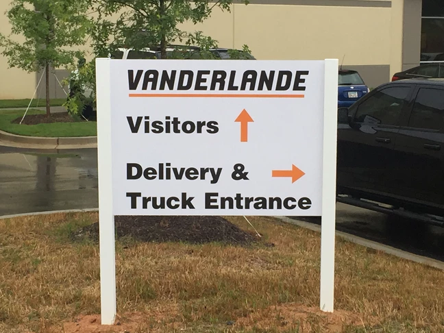 Post and Panel directional sign in Acworth