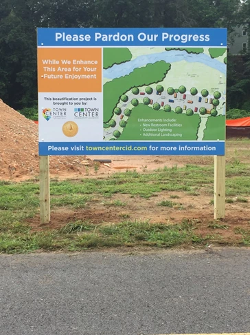Post and Panel sign for community improvement in Kennesaw
